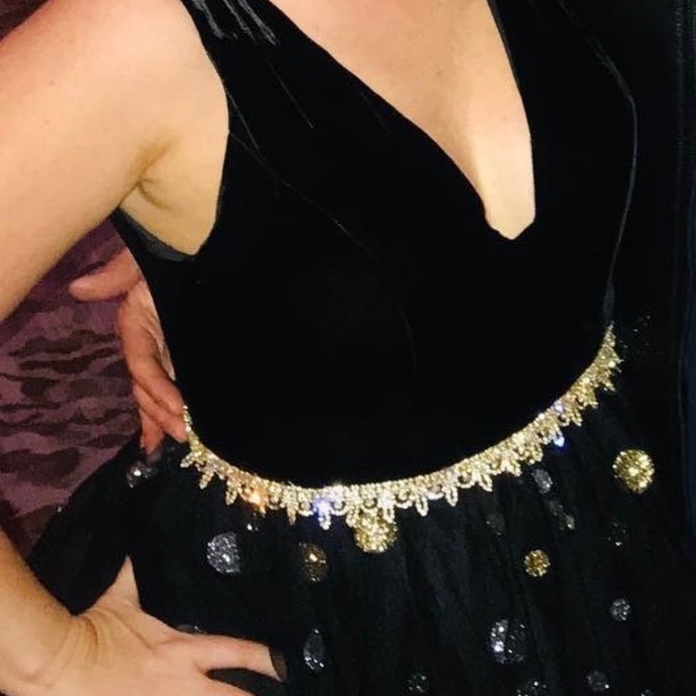 Monique Lhullier Black Velvet Party Dress - Picture 2 of 2